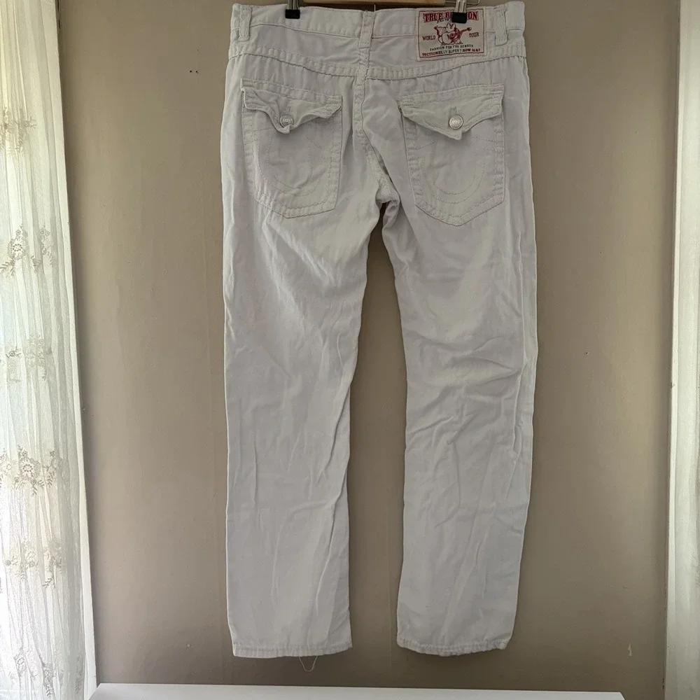 True Religion Mens Billy Super T Jeans Size 38 White Stitch Y2K Bootcut Denim